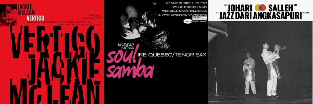 Cover art for Jackie McLean, Ike Quebec, and Johari Salleh.