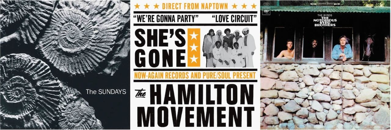 Cover art for the Sundays, the Hamilton Movement, and the Byrds.