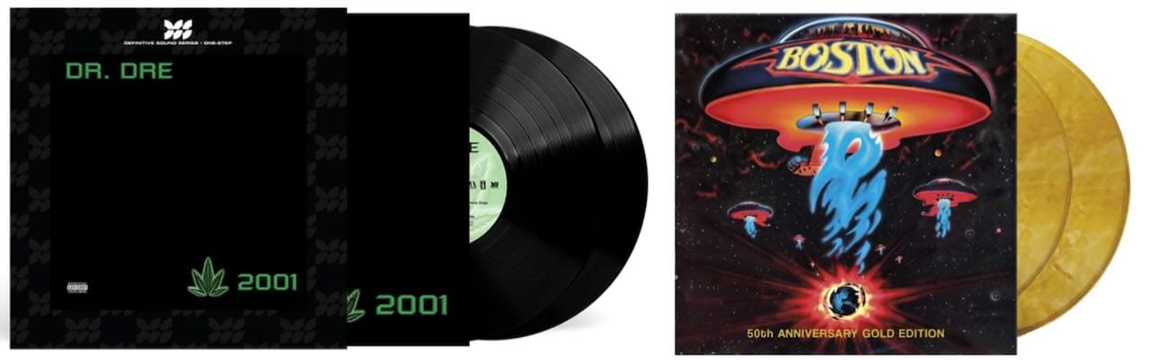Cover mock-ups for Dr. Dre and Boston.