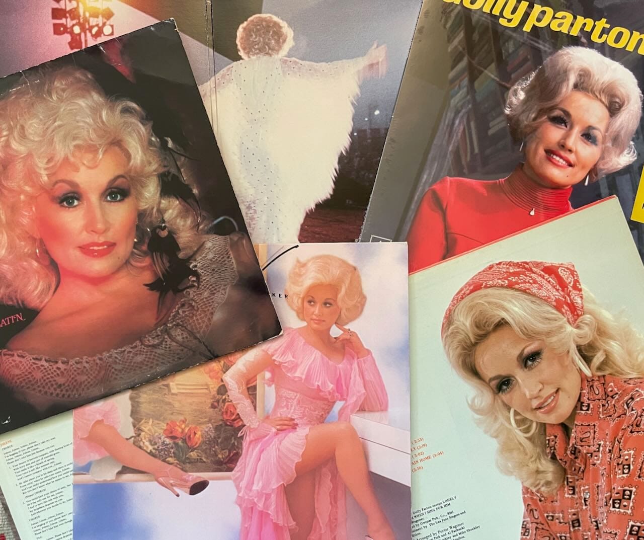 Dolly Parton album covers.