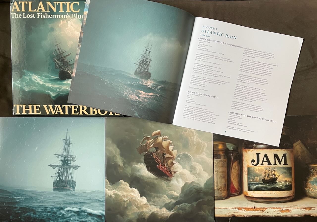 Booklet, individual sleeves, and slipcase for the Waterboys.
