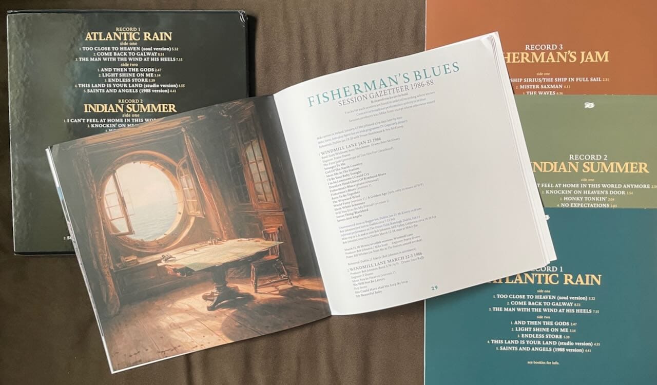 Booklet, individual sleeves, and slipcase for the Waterboys.