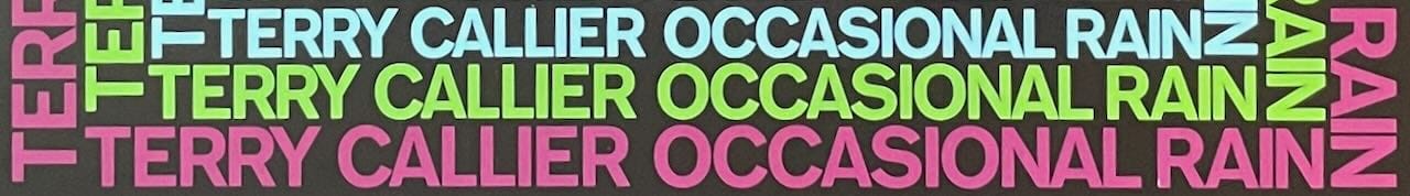 Close-up of title treatment from album cover of Occasional Rain.