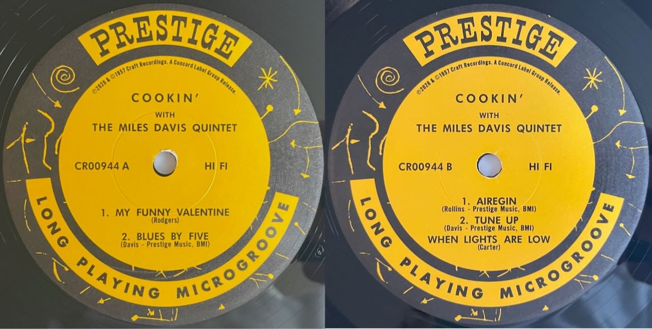 Labels for the Miles Davis Quintet.