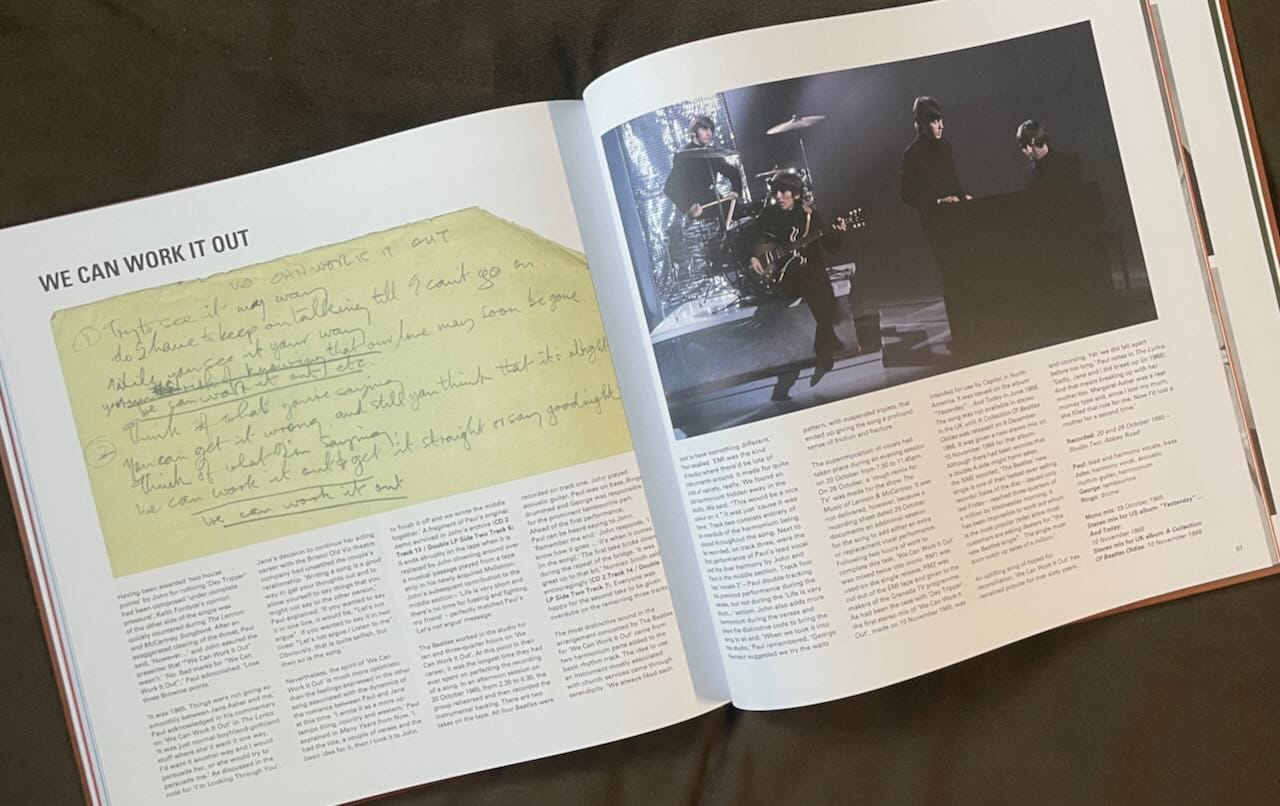 A glimpse inside the Rubber Soul box set book.
