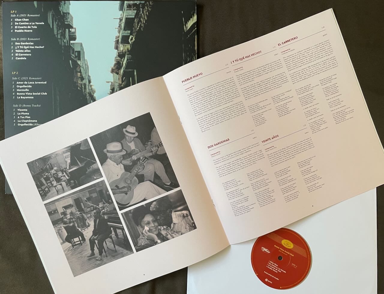Back cover, booklet, and discs for Buena Vista Social Club.