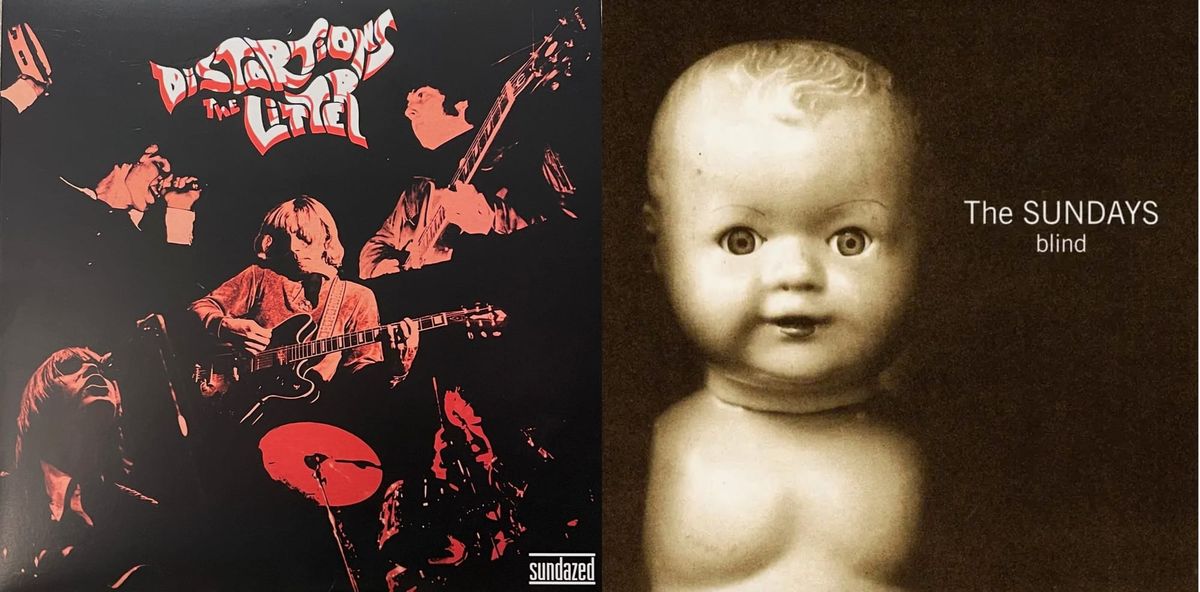Album cover art for the Litters' Distortions and the Sundays' Blind.