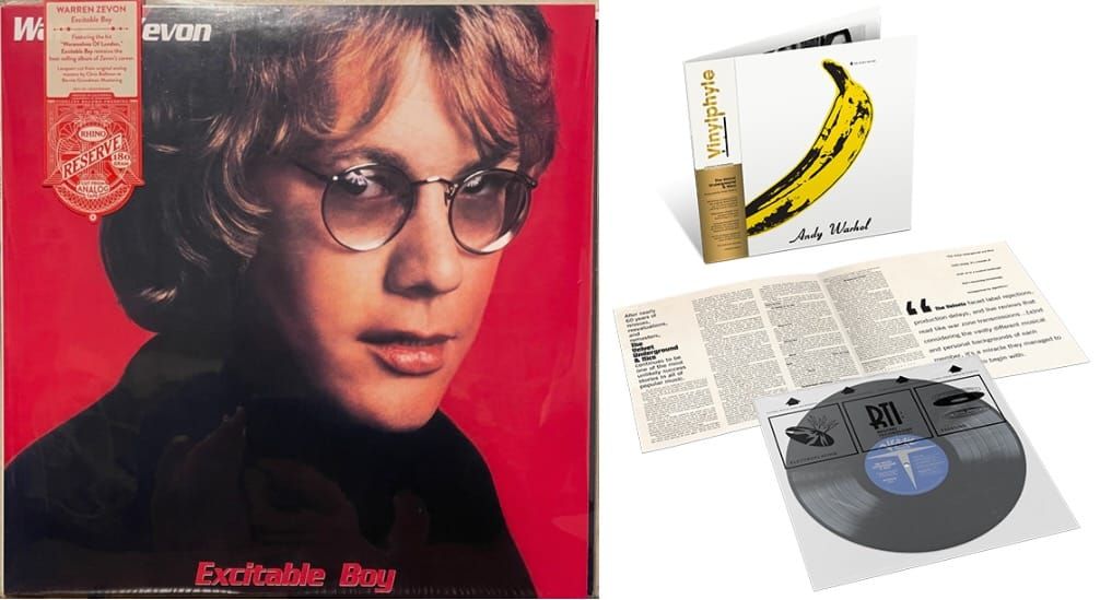 Cover art for Warren Zevon, and the Vinylphyle edition of The Velvet Underground and Nico.