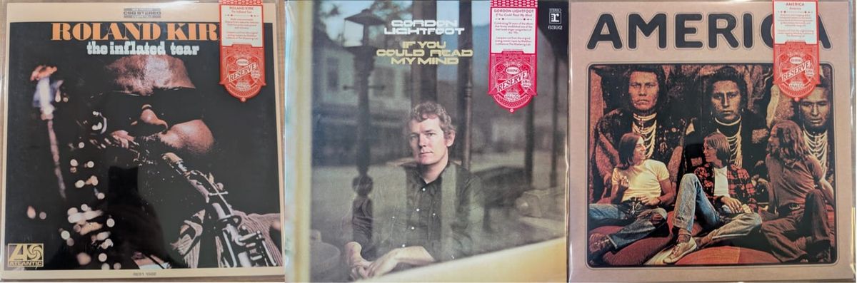 Cover art for Roland Kirk, Gordon Lightfoot, and America.