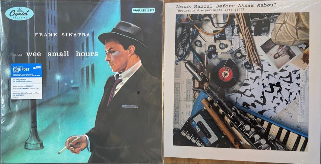 Cover art for Frank Sinatra and Aksak Maboul.