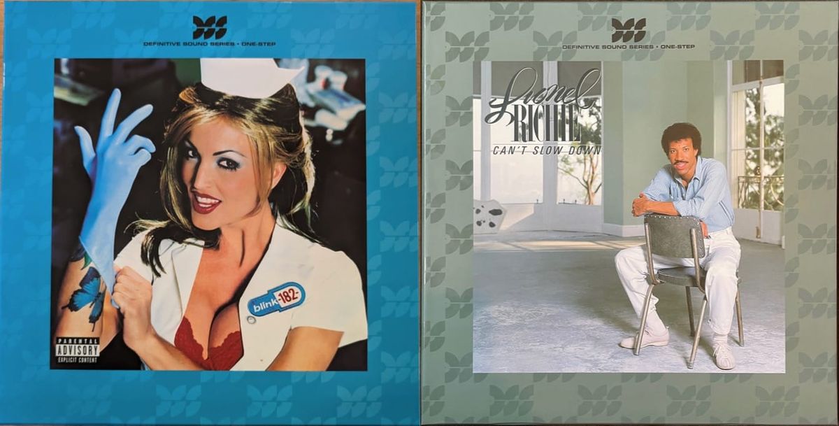 Cover art for Blink-182 and Lionel Richie.