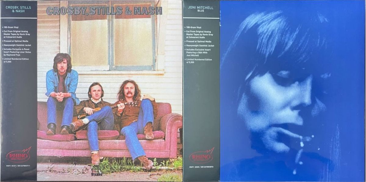 Cover art for Crosby, Stills & Nash and Joni Mitchell.