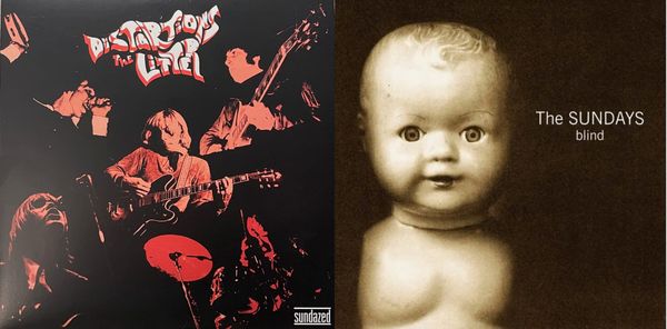 Album cover art for the Litters' Distortions and the Sundays' Blind.