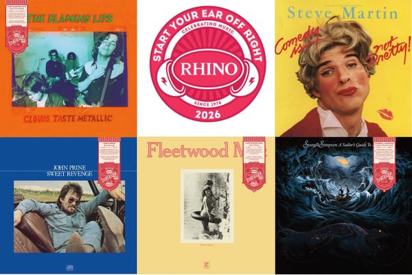 Cover art for the Flaming Lips, Steve Martin, John Prine, Fleetwood Mac, and Sturgill Simpson.