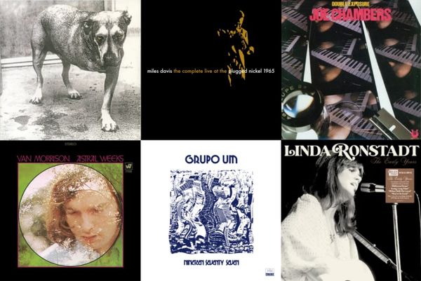 Cover art for Alice in Chains, Miles Davis, Joe Chambers, Van Morrison, Grupo Um, and Linda Ronstadt.