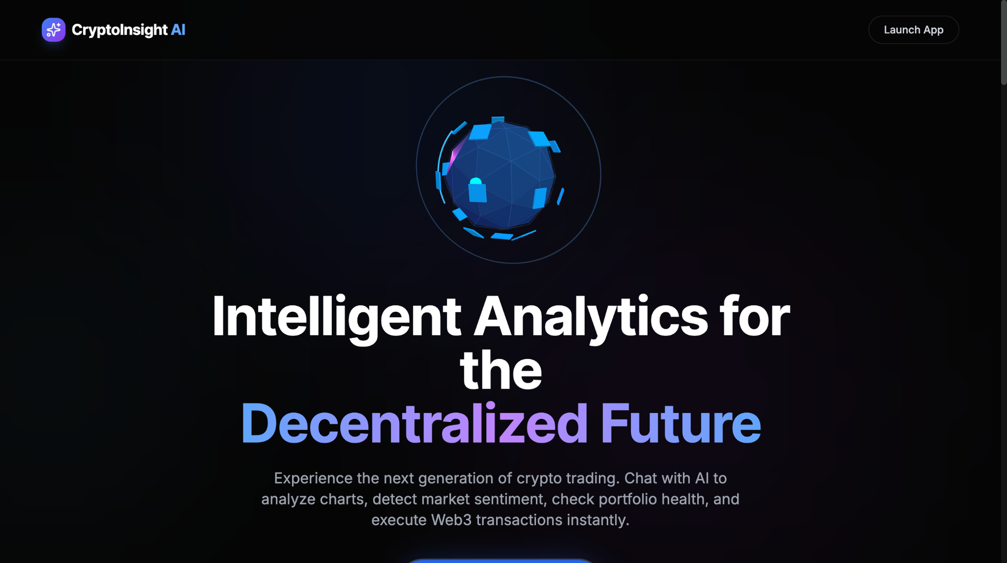 Screenshot of Crypto Insight's homepage