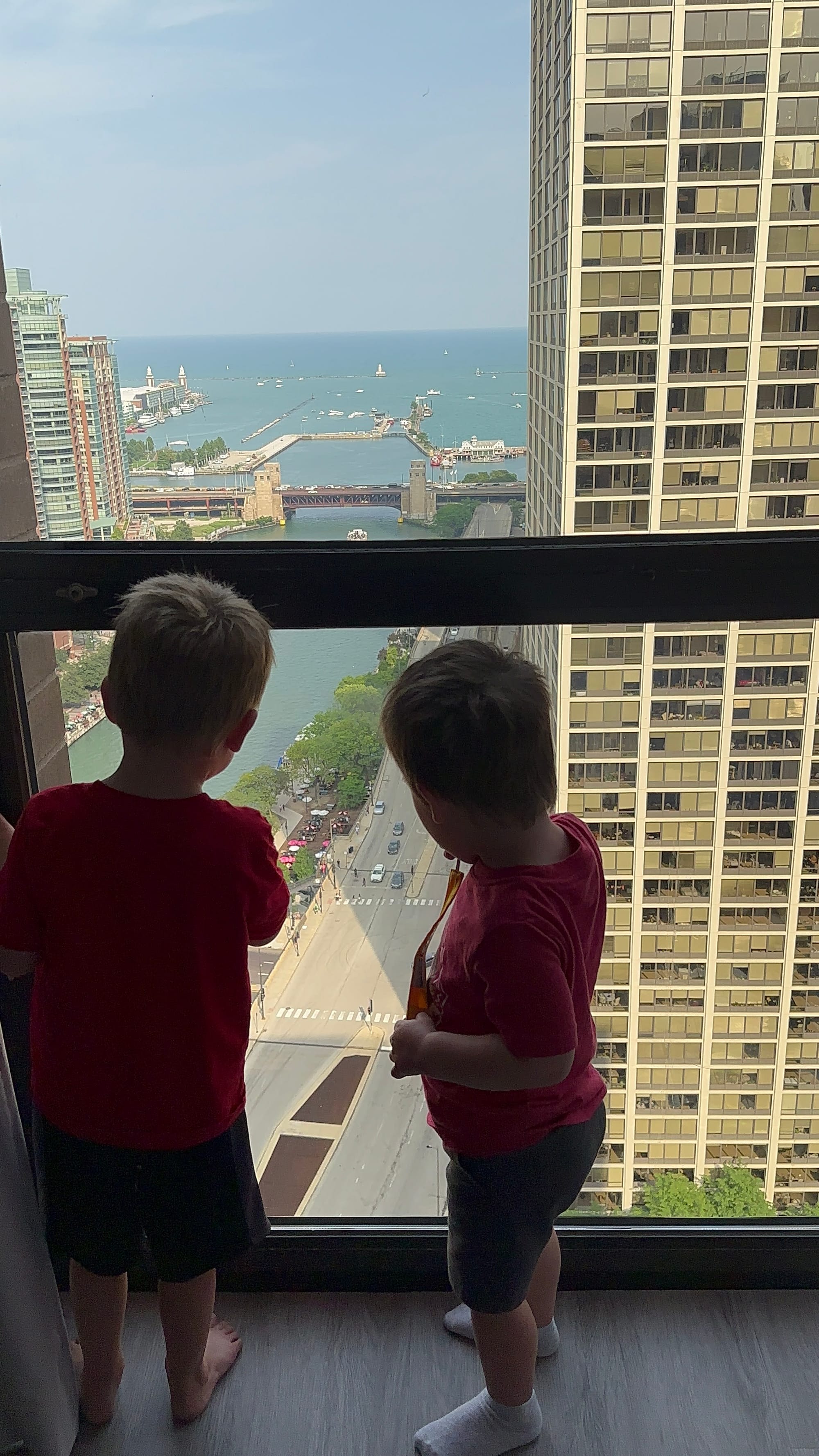 View from Chicago hotel, family travel