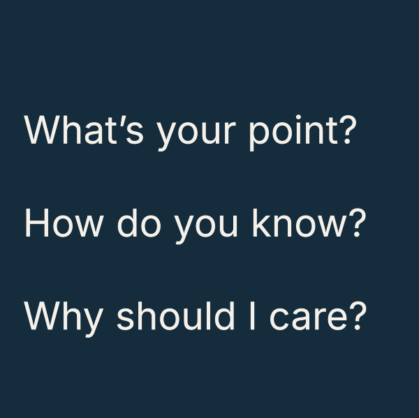 Answer these 3 questions in your introduction