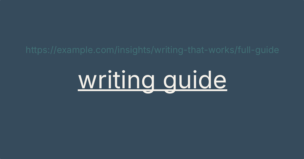 The right way to write links