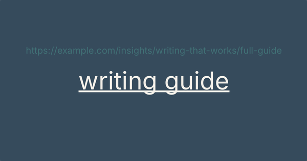 The right way to write links