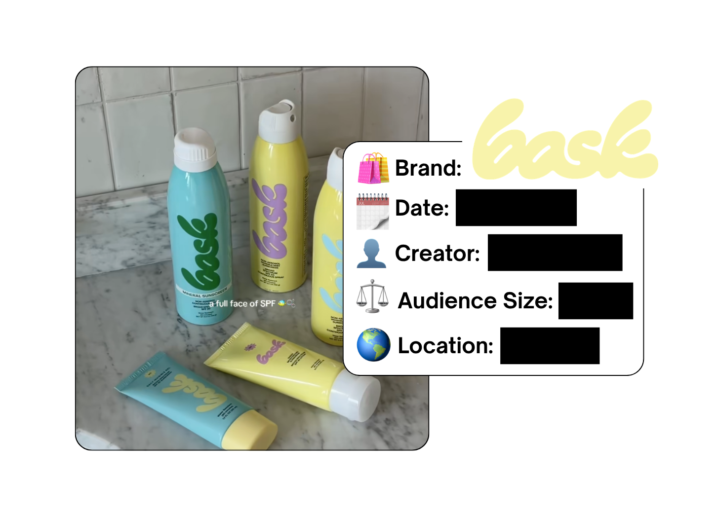Spotted: Bask Suncare in a new paid collab