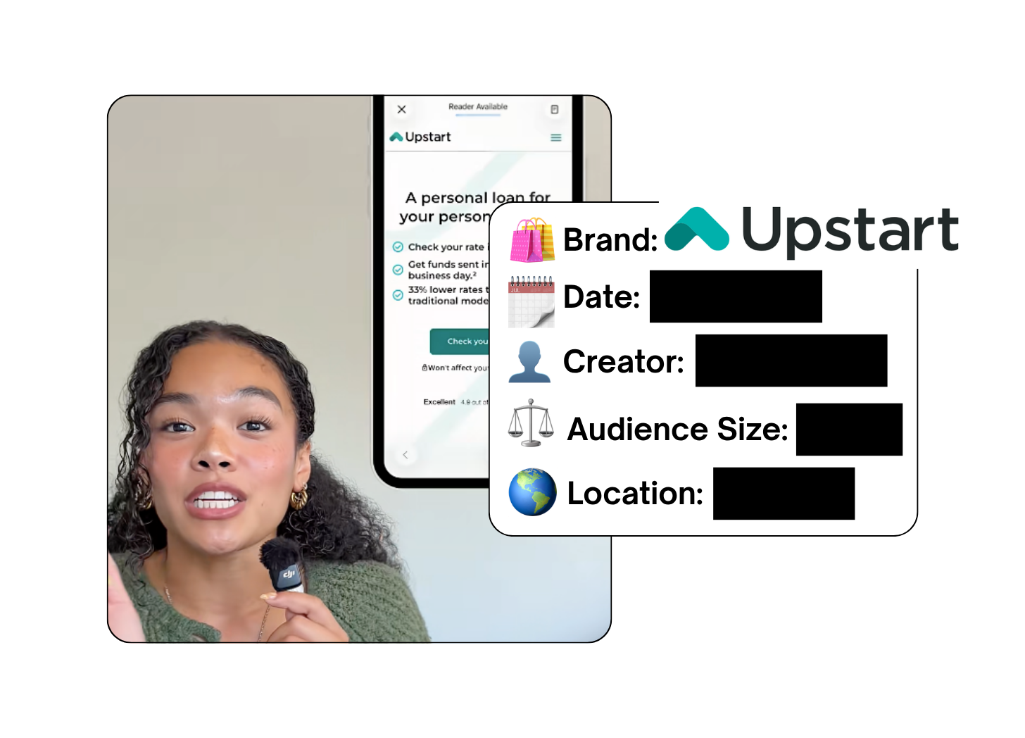 Spotted: Upstart in a new paid collab
