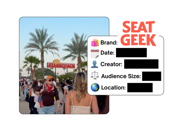 Spotted: SeatGeek in a new paid collab
