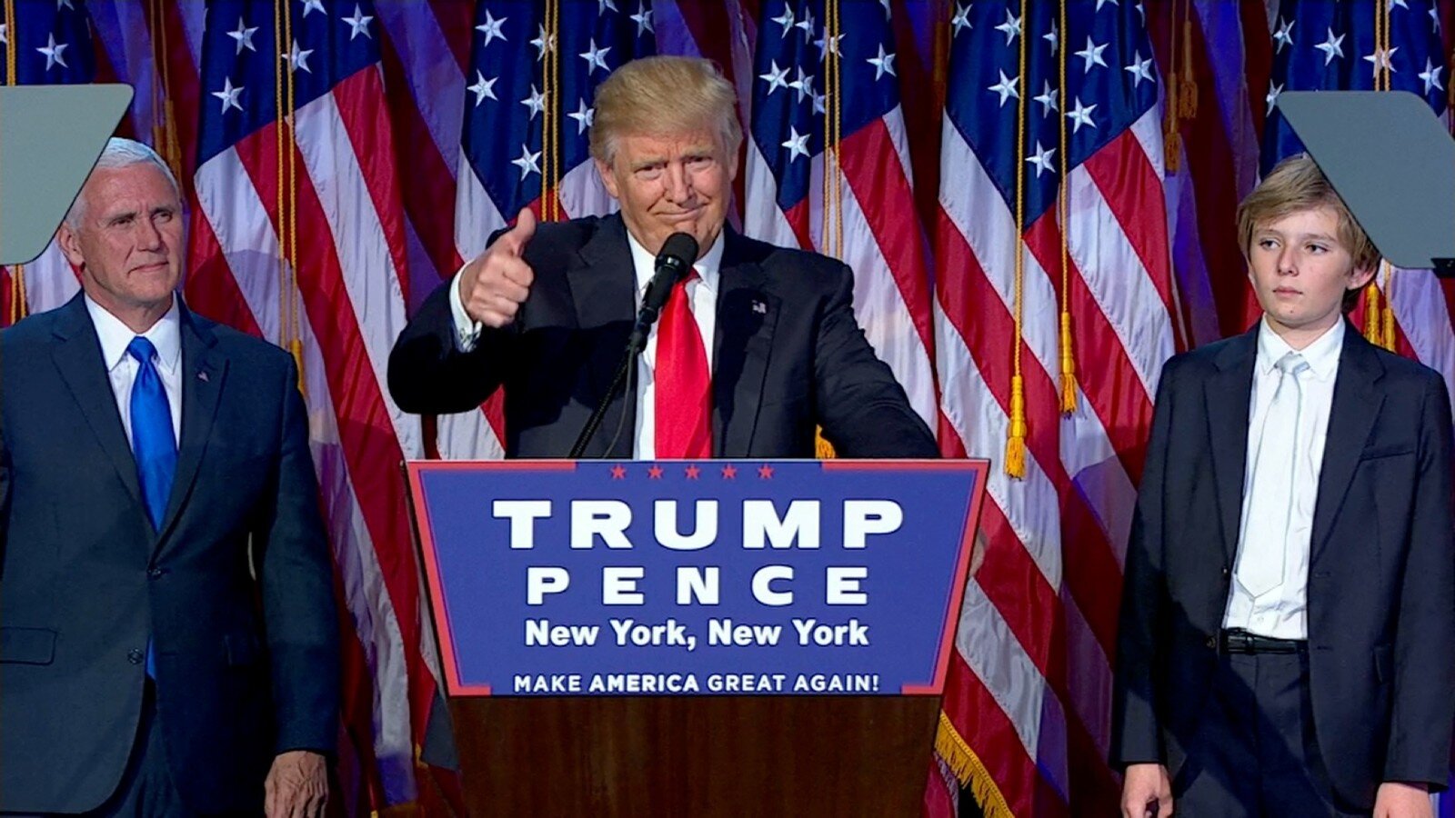 Trump’s victory speech in 2016 was not well-prepared. Trump still lived in New York. The campaign was low-budget. Victory took them by surprise. 