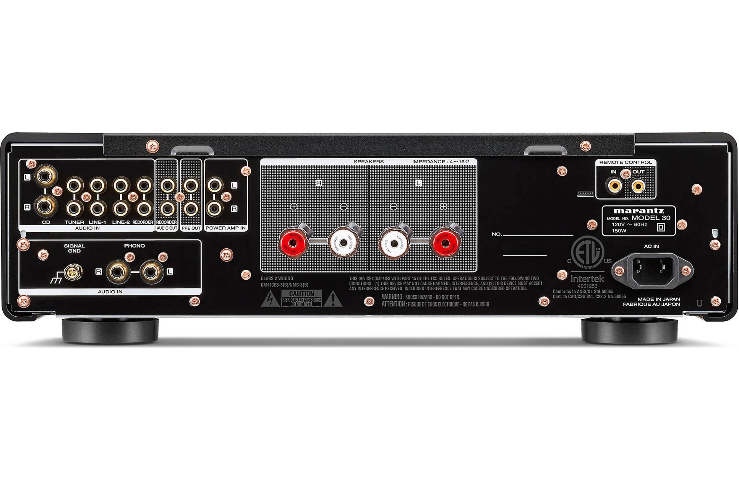 The back panel of the Model 30 and 50. All analog. 2 channels out.
