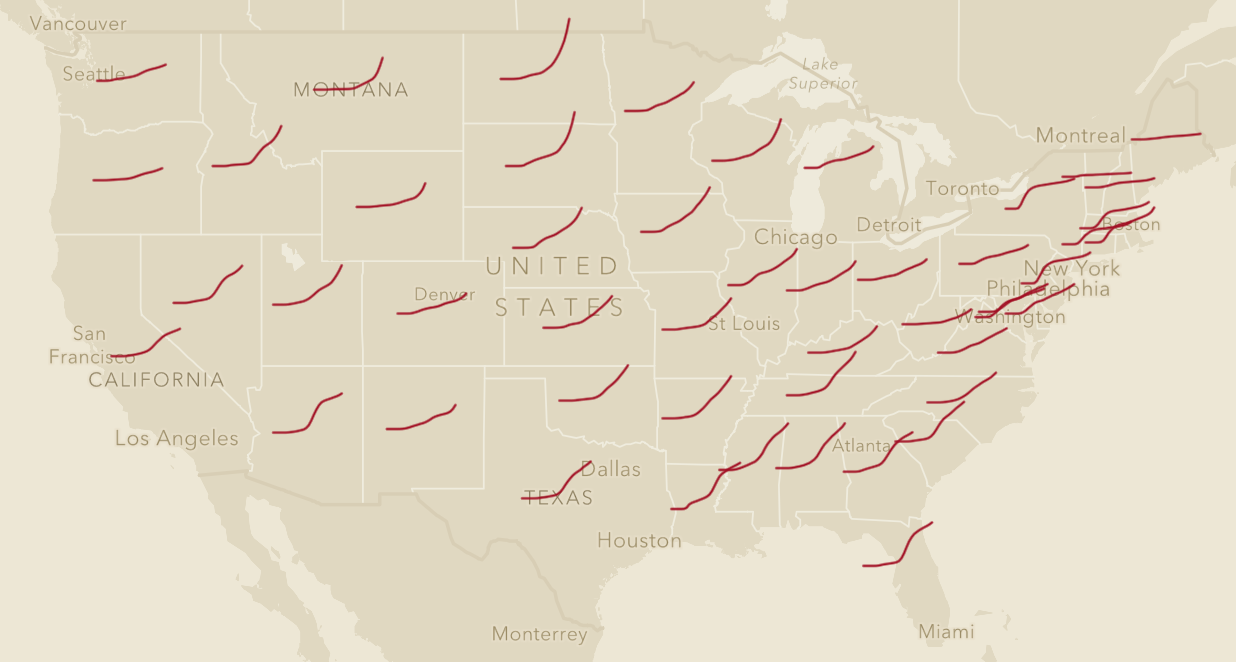  A map from the Esri COVID Pulse dashboard 