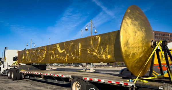 Don't Miss The 43' Golden Spike Monument As It Stops In Cheyenne!
