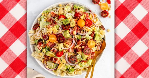 Gosh Darn Good BLT Pasta Salad with Creamy Jalapeño Cashew Dressing