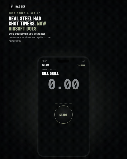 Badger app — shot timer