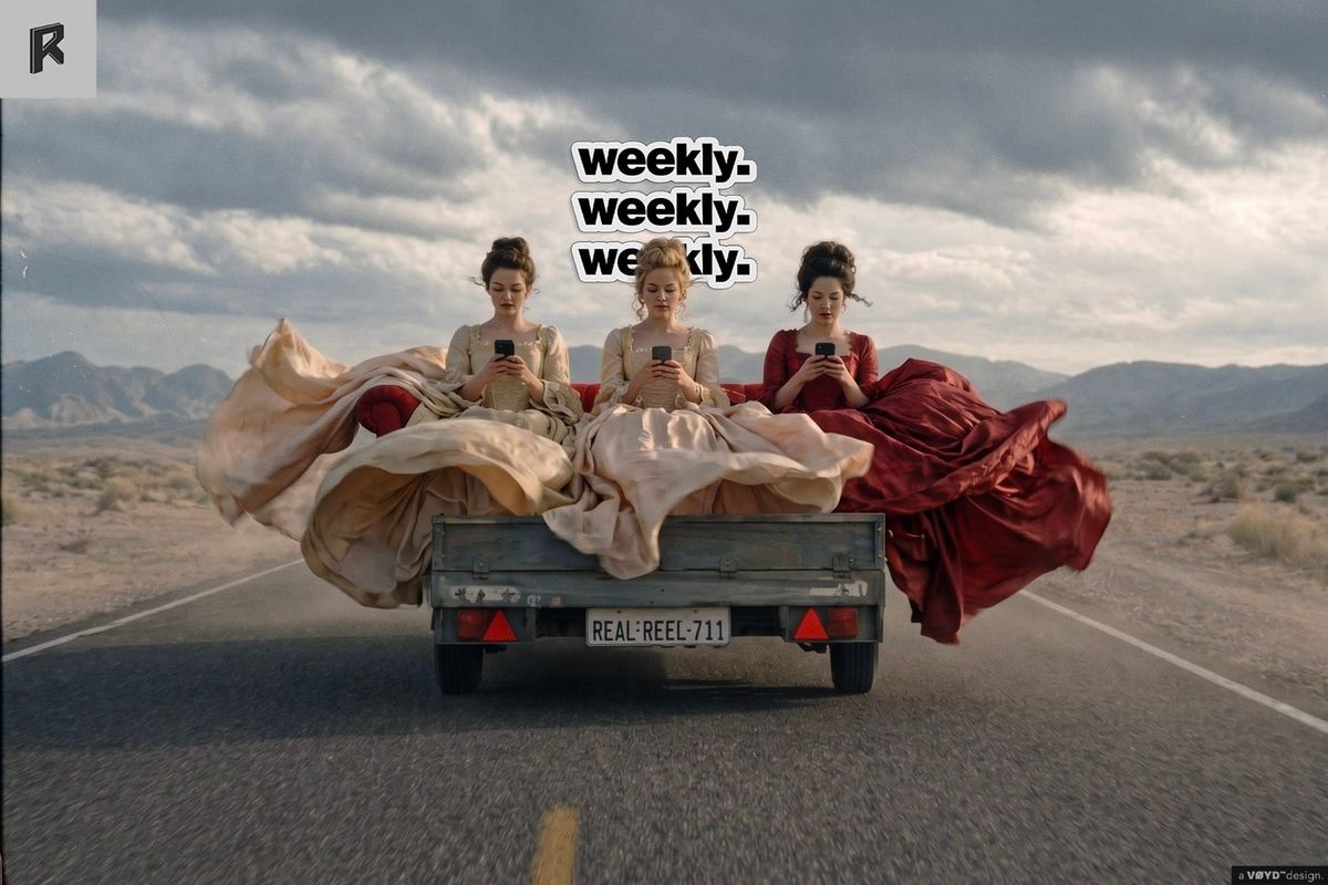 three historical women watch vertical drama on Real-Reel.com