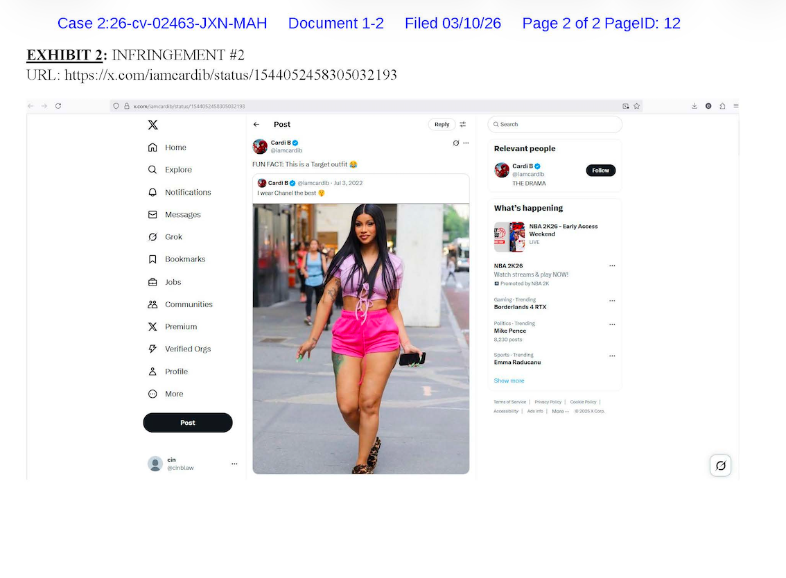 Cardi B Got Sued for Posting a Photo of Herself. She Might Lose.