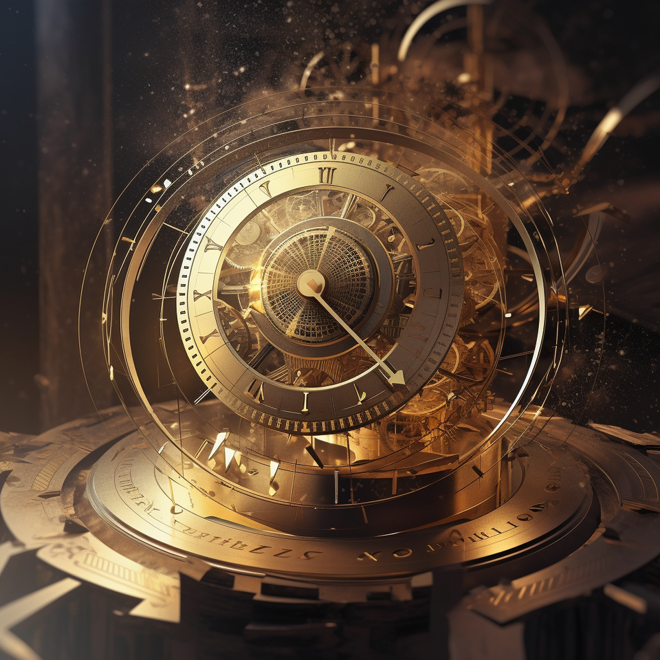 Digital illustration representing creative intelligence and time mastery