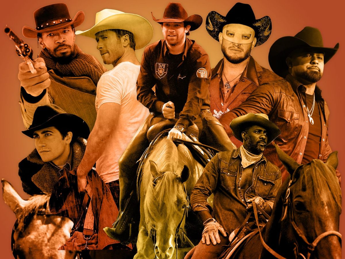 A collage of sexy cowboys