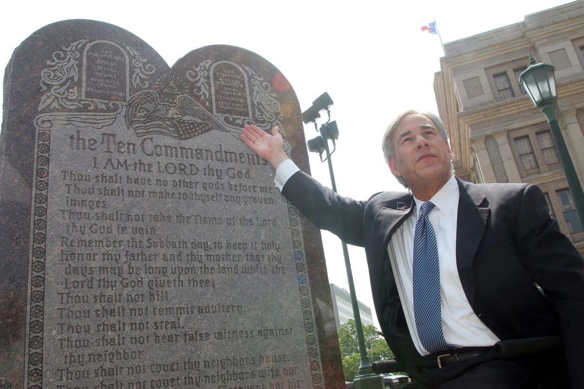 Texas Voted to Mandate Schools Display the Ten Commandments. This “Bite Me Greg” Activist Wants Them in Arabic With a Dash of Satanism