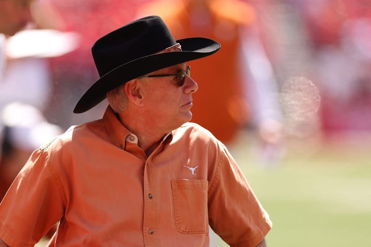 Texas Gov. Greg Abbott looks on during a game between the Texas Longhorns and Ohio State Buckeyes on August 30, 2025 in Colum
