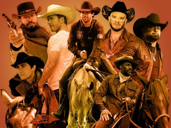 A collage of sexy cowboys