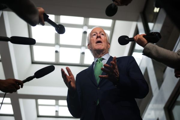 U.S. Sen. John Cornyn (R-TX) speaks with press after meeting with Customs and Border Patrol Commissioner nominee, Rodney Scot
