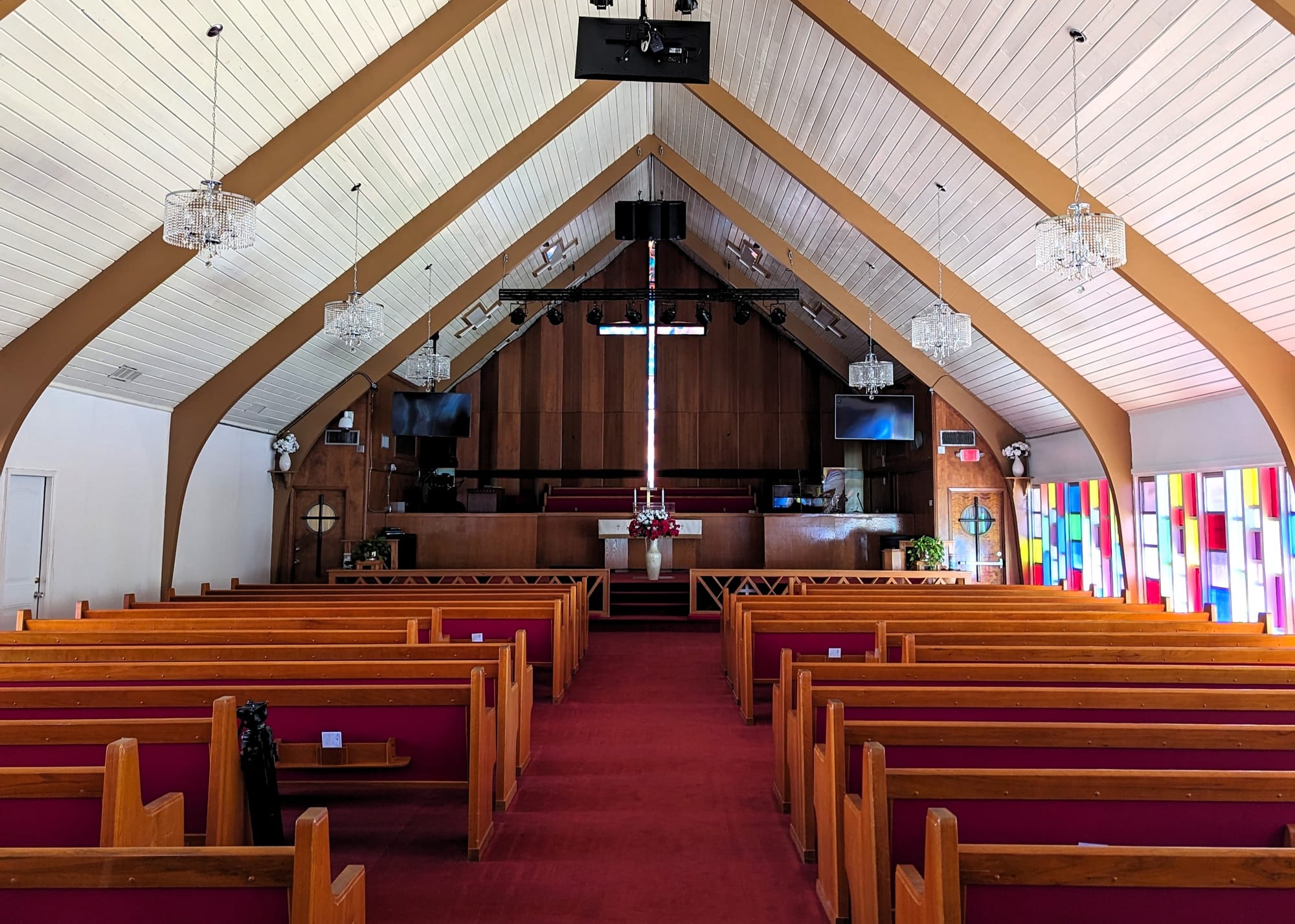 The sanctuary of Boynton Chapel Methodist Church in Houston’s Third Ward, designed by John Saunders Chase. (Credit: Urbano Architects)