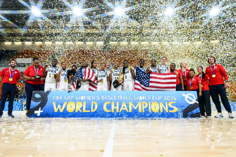 Jugadoras de Estados Unidos celebrando su victoria en la Copa del Mundo Femenina Sub-17