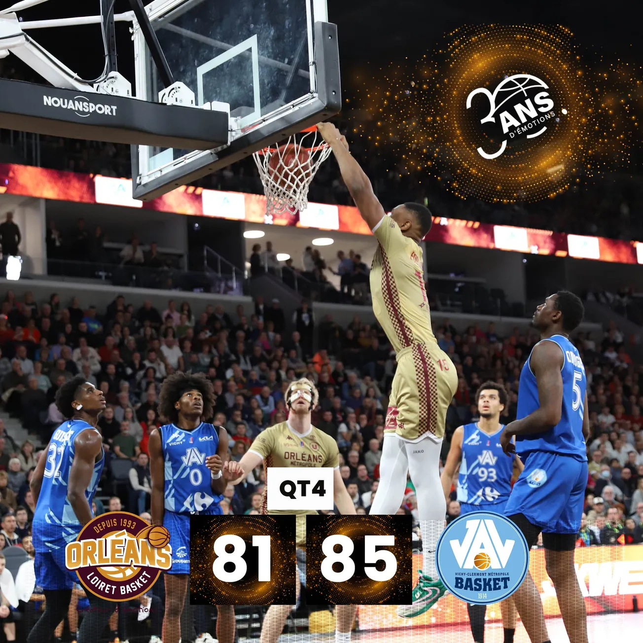 Pro B : Un record de spectateurs pour Orléans, la victoire pour Vichy