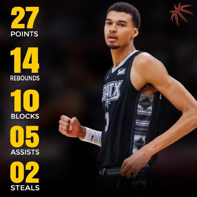 Victor Wembanyama réalise un triple double avec 10 contres !