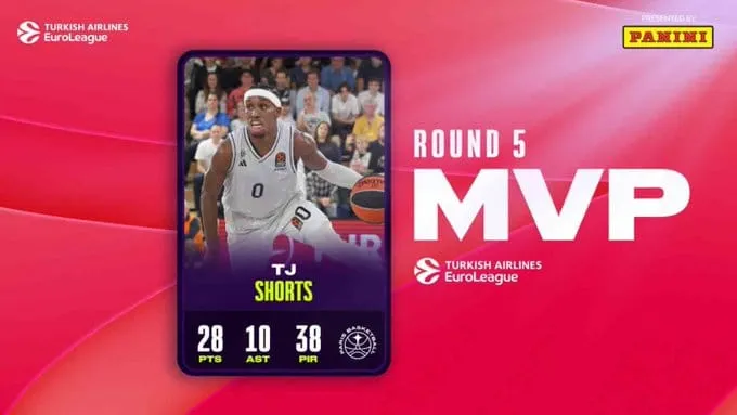 Euroleague : Le Parisien TJ Shorts est le MVP de la 5e journée