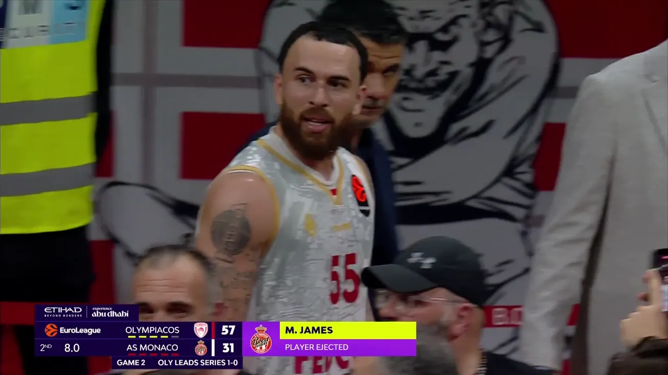 Euroleague : Mike James expulsé, Monaco sombre au Pirée