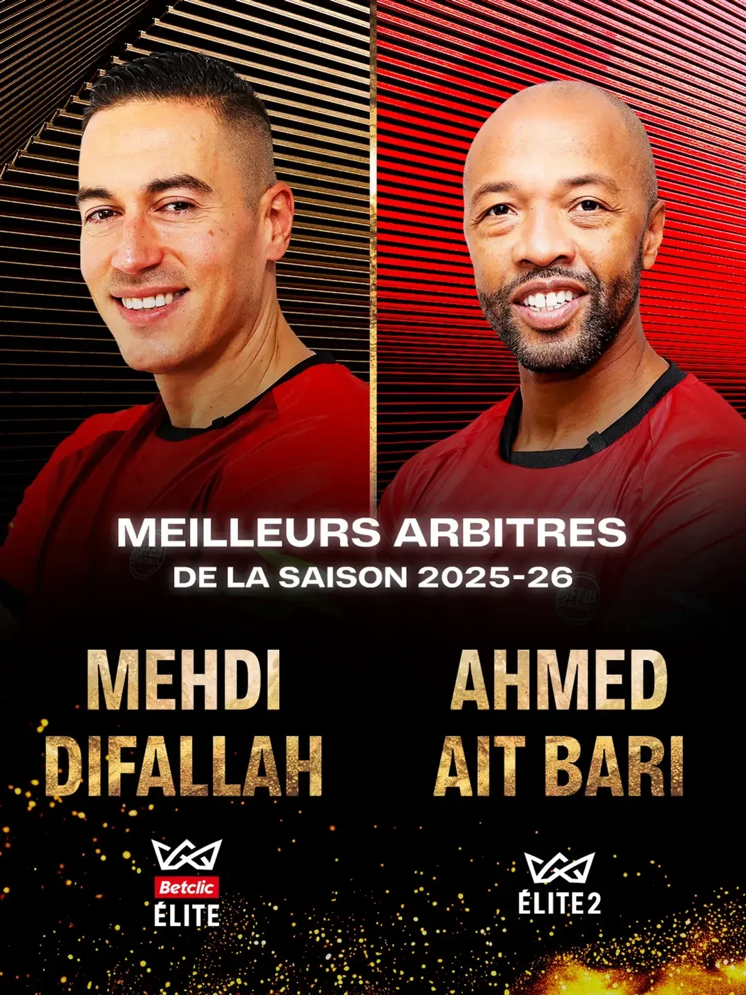 Mehdi Difallah (Betclic Elite) et Ahmed Aït Bari (Elite 2) élus Arbitres de la saison