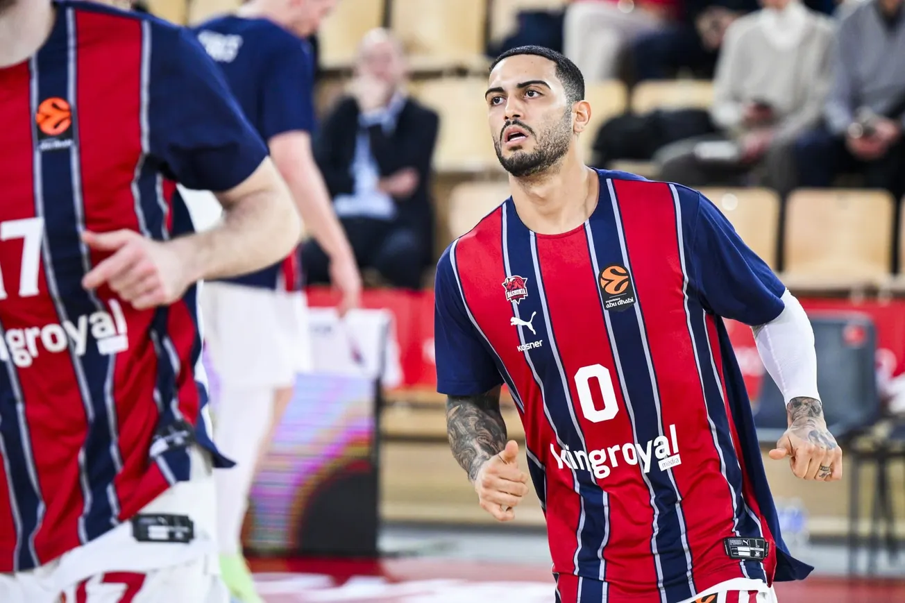 Markus Howard, arrière de Baskonia, lors du match d'Euroleague contre Monaco à la salle Gaston-Médecin de Monte-Carlo, le 13 février 2026