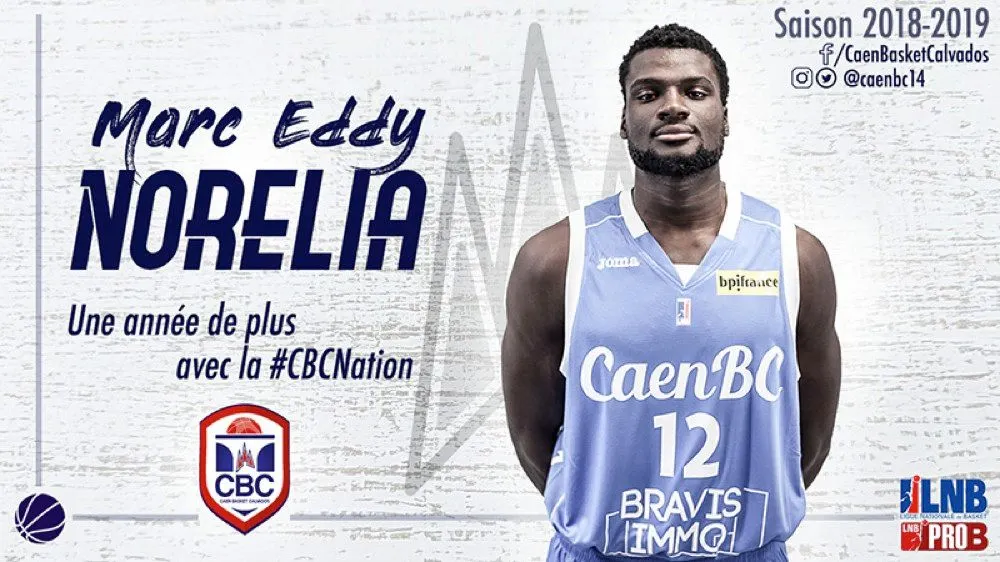 Pro B : Caen prolonge Marc-Eddy Norelia